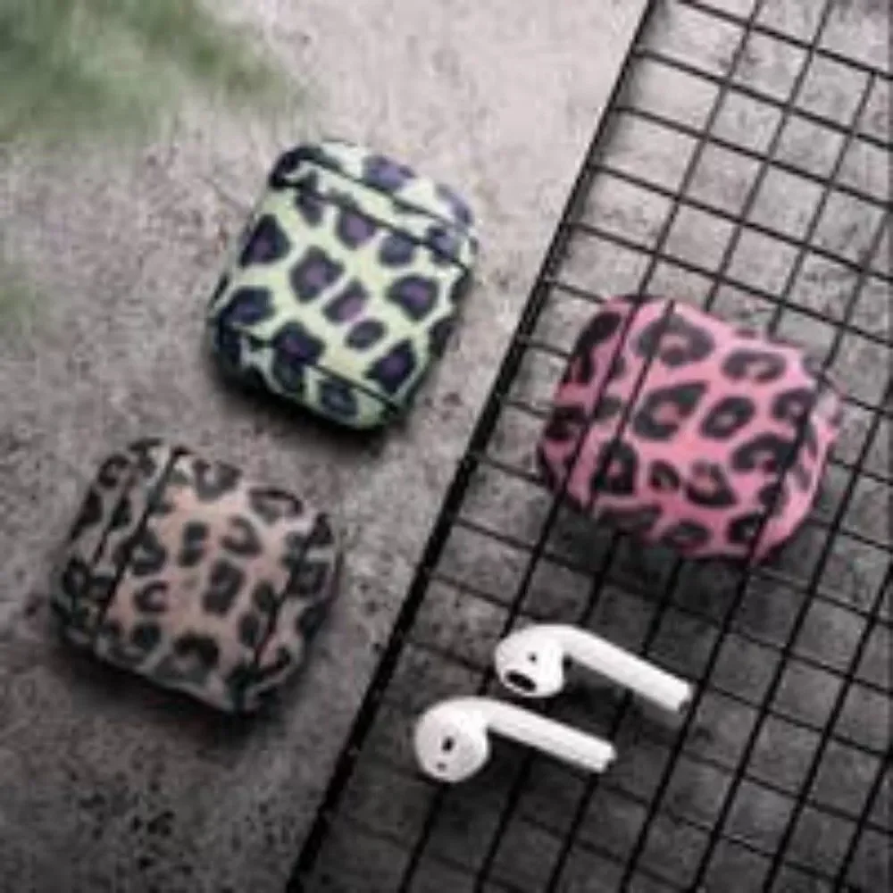 Leopard Print AirPods 1 Case in Leather